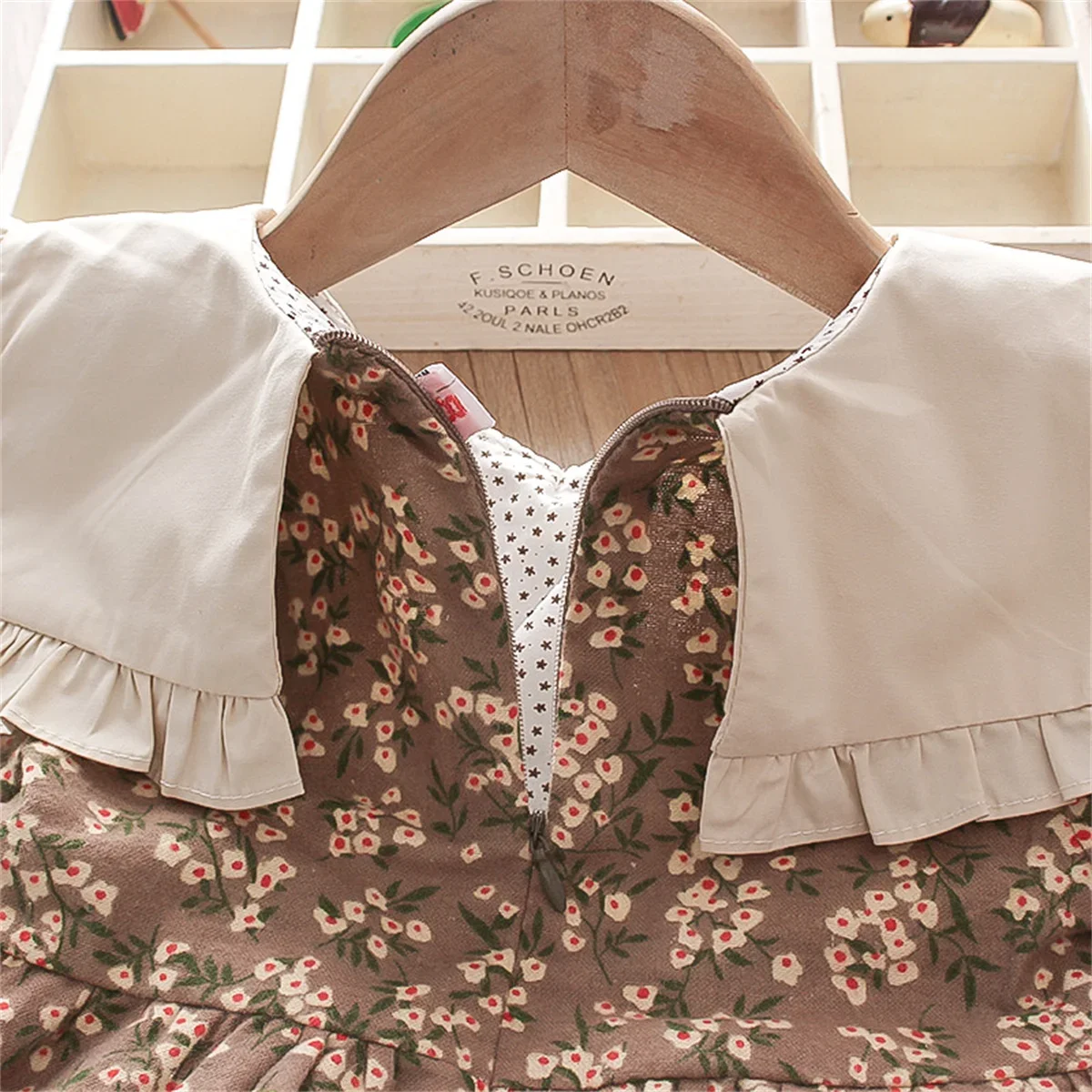 Fall Winter New Girls' Dress Floral Full Camp Bow - Uniqwear