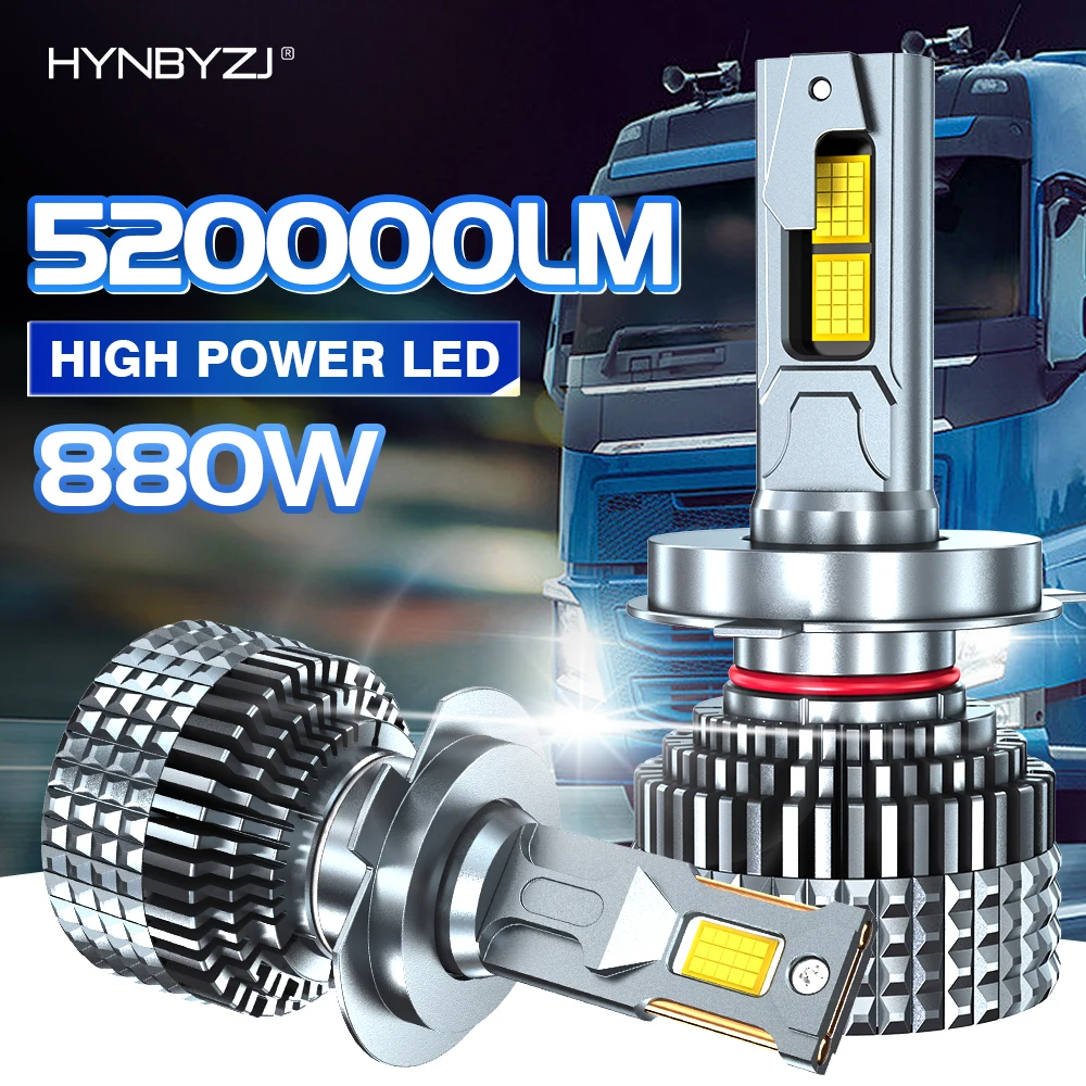 Hynbyzj Alimentatore 24V Led Camion Faro H7 Led Canbus H1 H4 H11 9005 9006 9012 Camion Luce Faro Lampadina