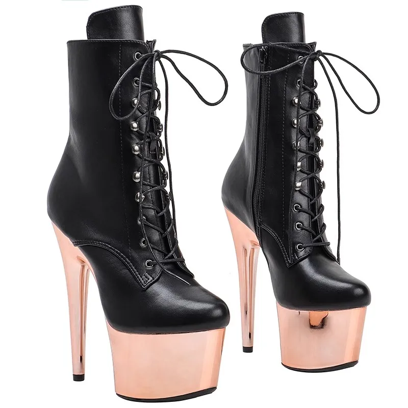 

LAIJIANJINXIA New Fashion PU Upper 17CM/7inches Pole Dancing Shoes High Heel Platform Women's Modern Boots 018