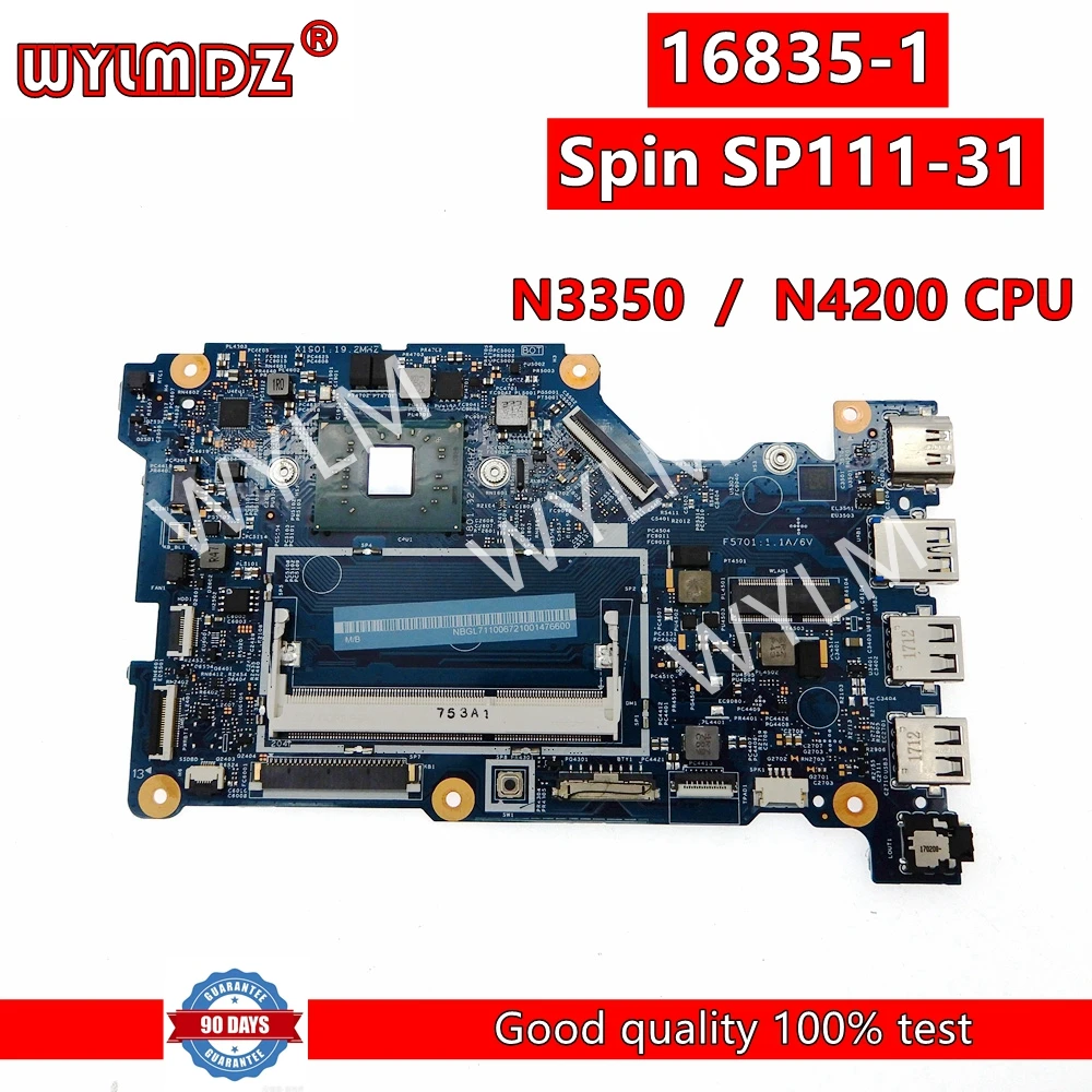 

16835-1M Laptop Motherboard For Acer Spin SP111-31 Notebook Mainboard With N3350 N4200 CPU 100% Tested OK