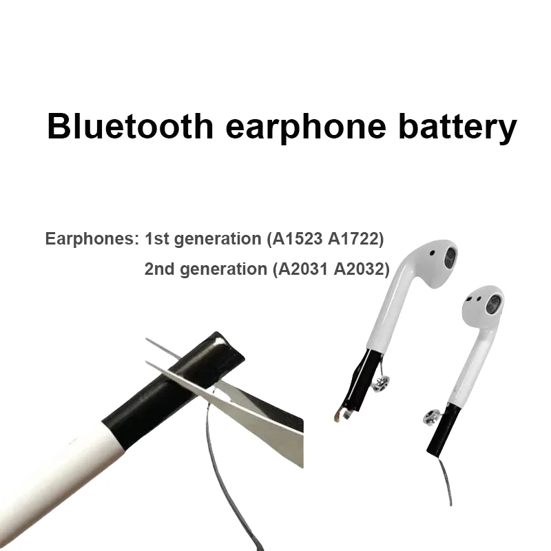 Replace the batteries of Airpods 1 and 2 generation A1722 A1523 A2031 A2031 25mAh A1602 A1938 earphone batteries rechargeable battery