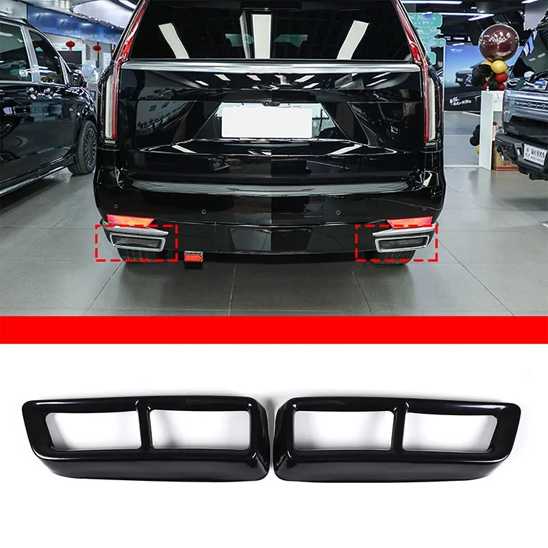 

For Cadillac Escalade 2021-2024 Stainless Steel Black car styling Car Exhaust Pipe Silencer Protective Cover Car Accessories