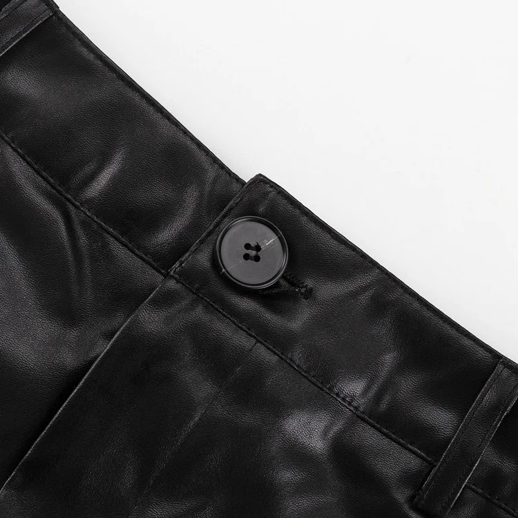 Mumaroho 2025 Spring Summer Women Maxi Leather Skirts Office Solid Black High Waist Bodycon Slim Pencil Long Skirt For Women
