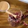 Leakproof Storage Glass Jar with Bamboo Lid Transparent Coffee Bar Station Organizer Moisture Proof 4