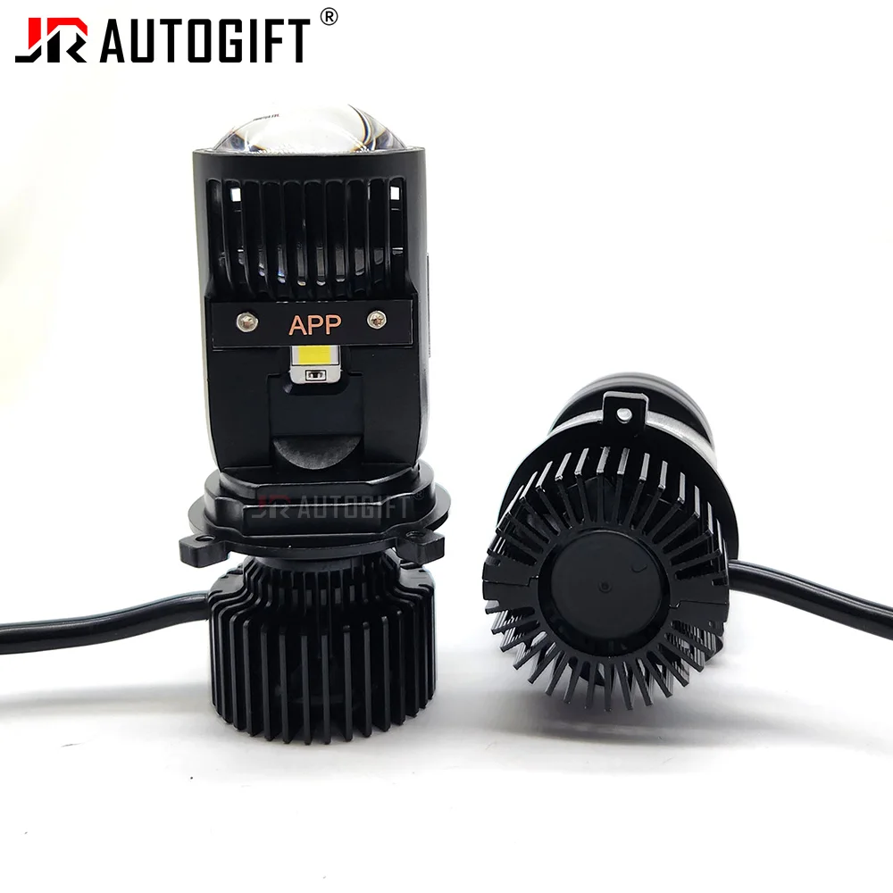 2PCS Y3 APP H4 LED 헤드라이트 자동차 H4 미니 프로젝터 렌즈 3000K-6000K 임의 조광 DIY 컬러 앱 제어 상향등/하향등 3색