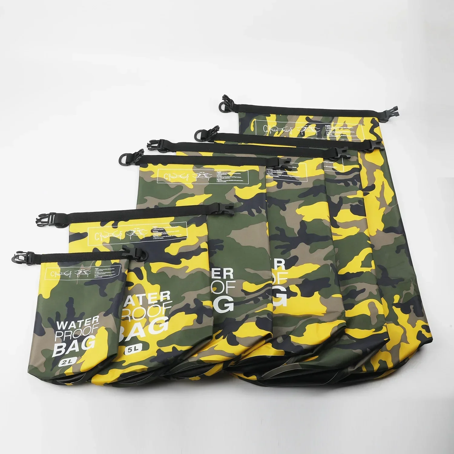 30L Outdoor Camouflage Waterproof Dry Bags Portable Rafting Diving Dry Bag Sack PVC Swimming Bags for River Trekking