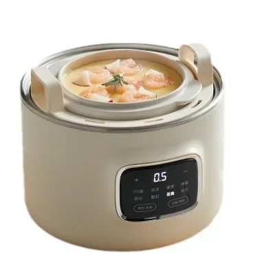Electric Steamer Ceramic Soup Pot for Home Cooking Slow Cooker Congee Maker Small Size Porridge Ideal Bird's Nest
