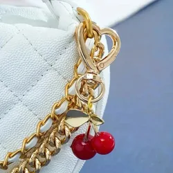 Cherry Blossom Heart Bag Charm: Elegant Accessory & Romantic Gift (Red)