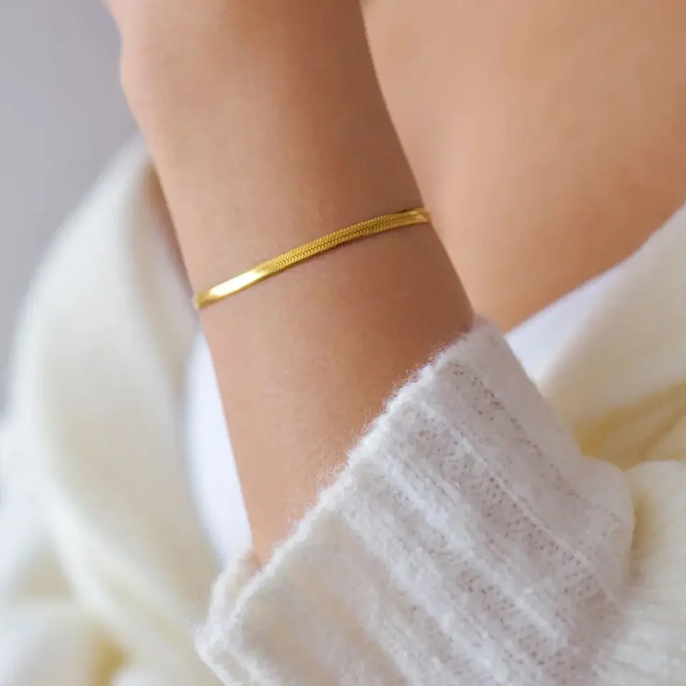 Frauen 10 Stück Klingen kette 2/3/4/5mm trend ige Schlangen kette Armband Gold Farbe Edelstahl Kette Armband für Frauen Schmuck Geschenk – Detail 7