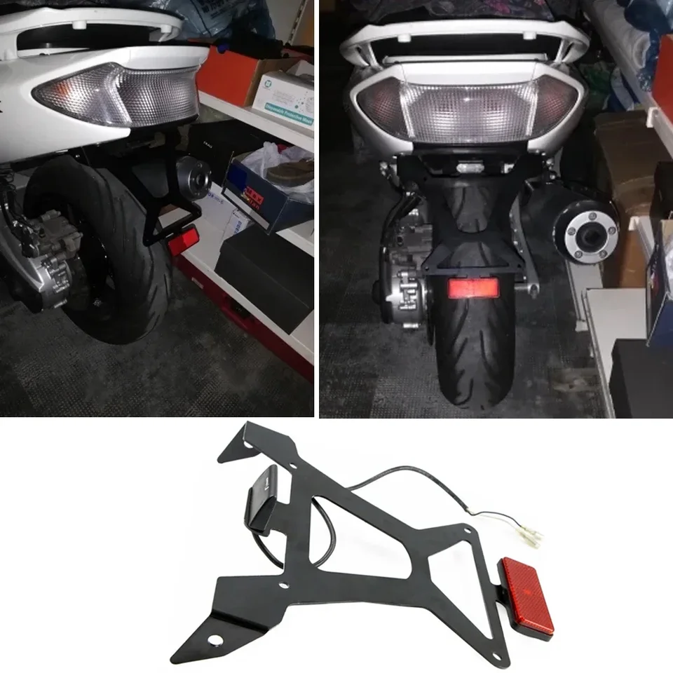 ZMing Store Motorfiets achter kentekenplaat Mount Houder en signaallamp