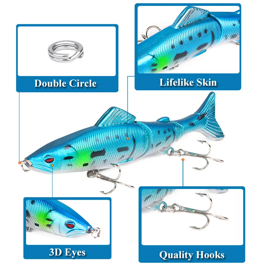 1pcs Multi Jointed Crankbaits Fishing Lures Jerkbait Minnow Wobblers For Pike Fish Trolling Bass Artificial Bait Hard Swimbait 5