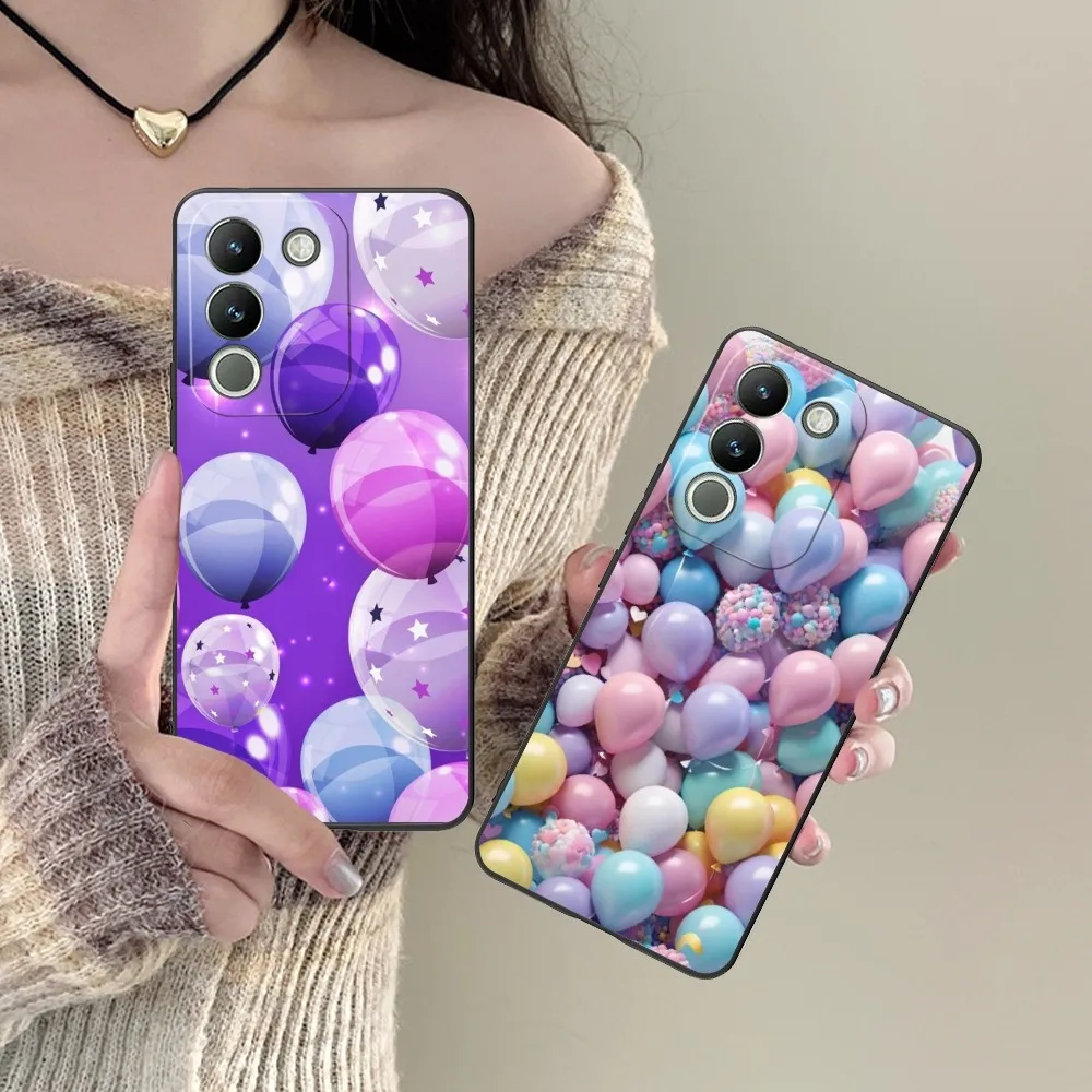 3D Balloon Mobile Cell Phone Case For Vivo Y95 Y93 Y31 Y20 V19 V17 V15 Pro X60 Nex Black Soft Phone Cover Funda