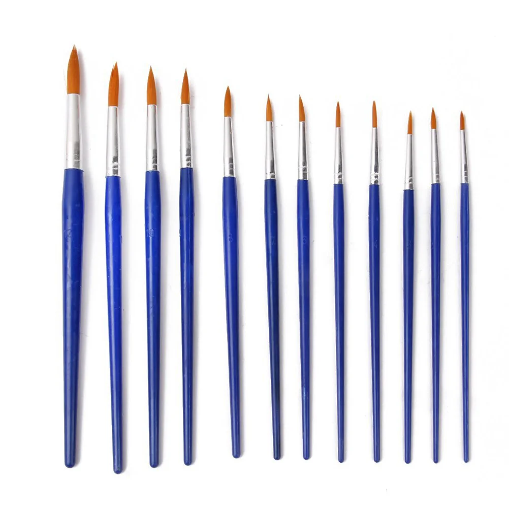 

12pcs Wooden Artist Pointed Brush Set for Oil Paint Acrylic Paint (Blue)