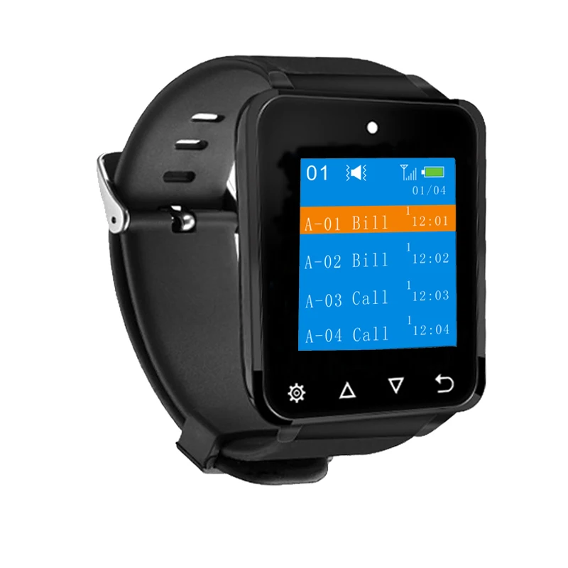 New Arrive Wireless Queue Calling System Waiter Waterproof Wrist Watch Pager for Restaurant