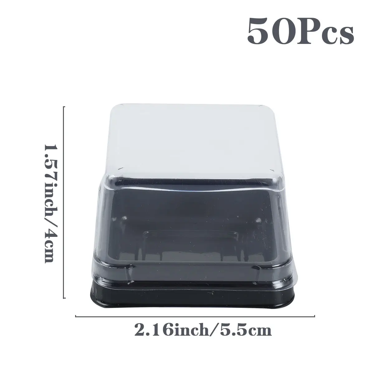 50-Pack Mini Transparent Cake and Pastry Boxes - Ideal for Weddings, Parties, and Gift Packaging