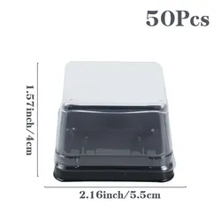 50-Pack Mini Transparent Cake and Pastry Boxes - Ideal for Weddings, Parties, and Gift Packaging (3)