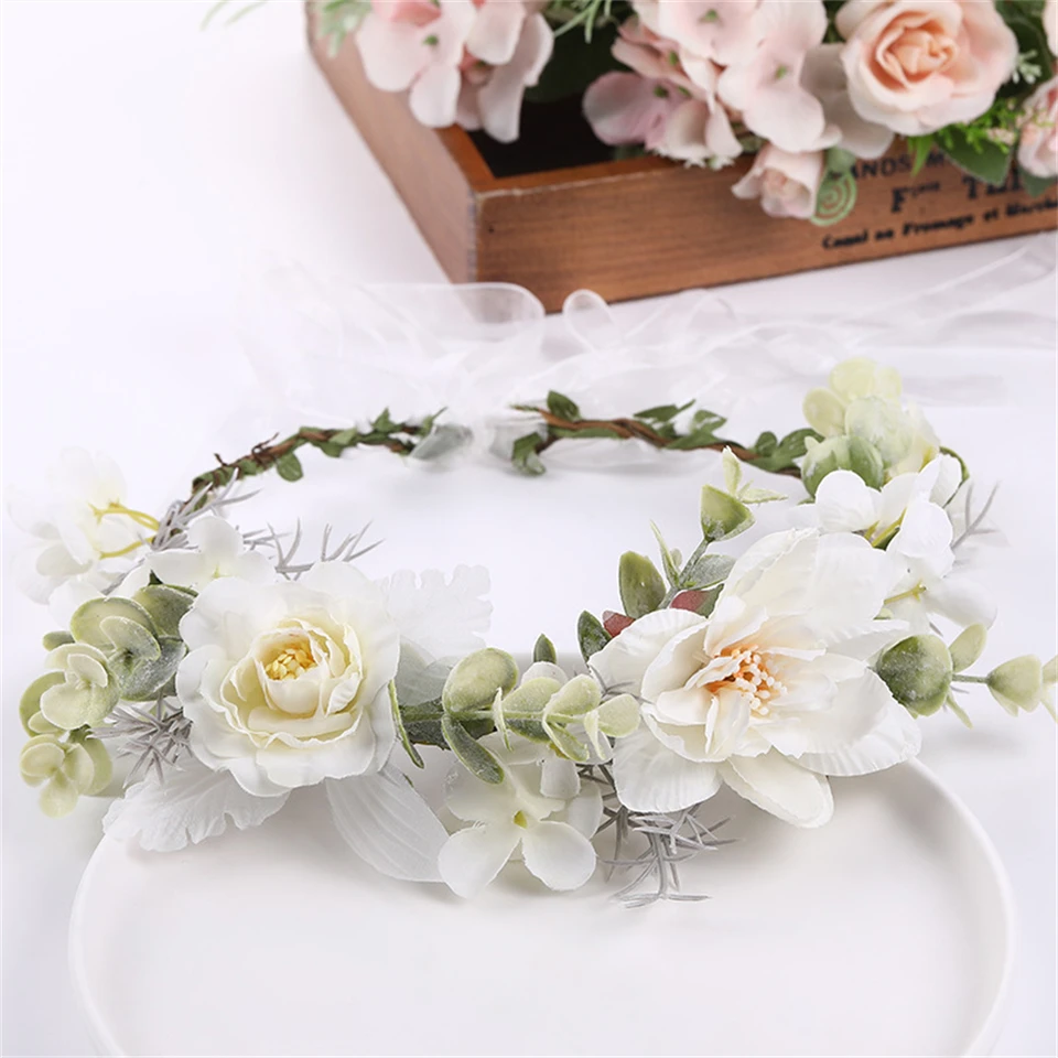 Bloemenkrans voor dames, bloemen, kroon, hoofdband