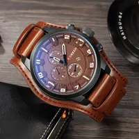 CURREN Watch Men Waterproof Calendar Sport Military Male Clock Top Brand Luxury Big Dial Origianl Leather Band Wristwatch 8225 2