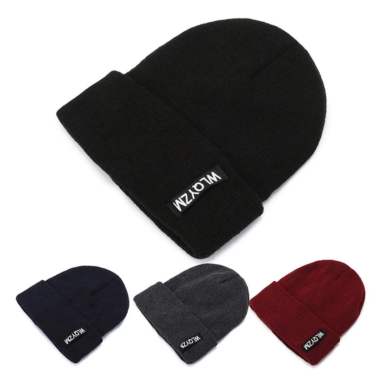 Korean Style Autumn and Winter Knitted Hat for Men, Vintage Embroidered Letter Hip-Hop Warm Knit Hat for Women, Trendy Cold Weather Hat for Sports and Outdoor Activities