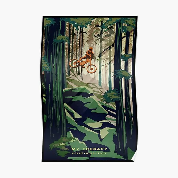 

My Therapy Mountain Bike Poster Funny Decoration Vintage Decor Modern Picture Art Mural Print Room Home Painting Wall No Frame