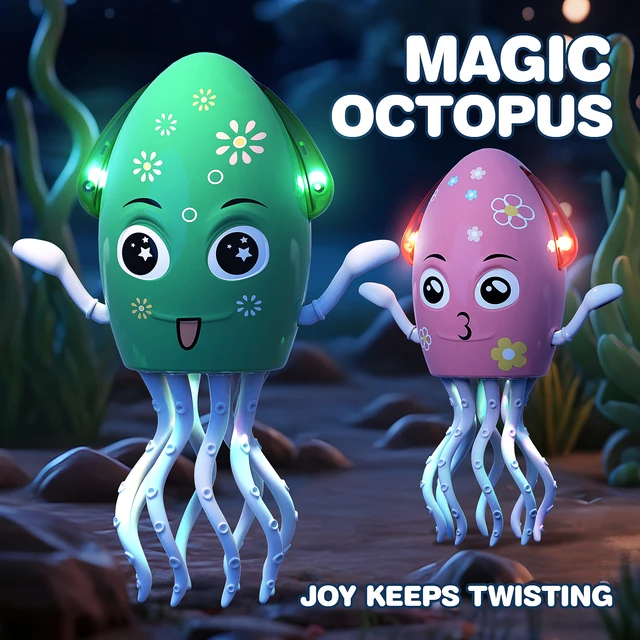 Poulpe dansant électronique pour animaux de compagnie, jouets lumineux, anti-Stress interactif, anti-Stress, pour tout-petits, bébés, enfants et adultes 4