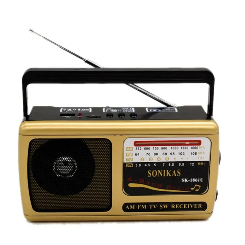 Rádio Digital Recarregável com Som Alto Receção de Sinal am fm sw Banda de Onda Completa Leitor Mp3 Alto Falante Alta Sensibilidade 1861u - Image 4
