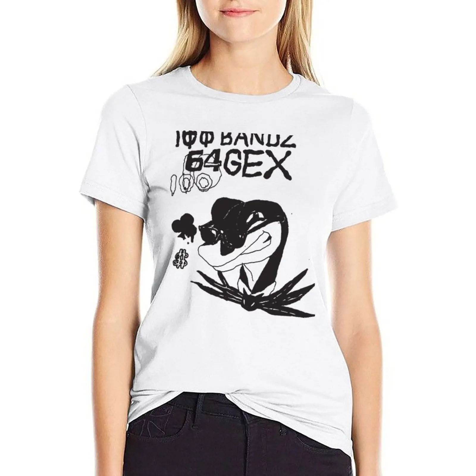 

100 band T-shirt Female clothing graphics white t-shirt dress for Women sexy