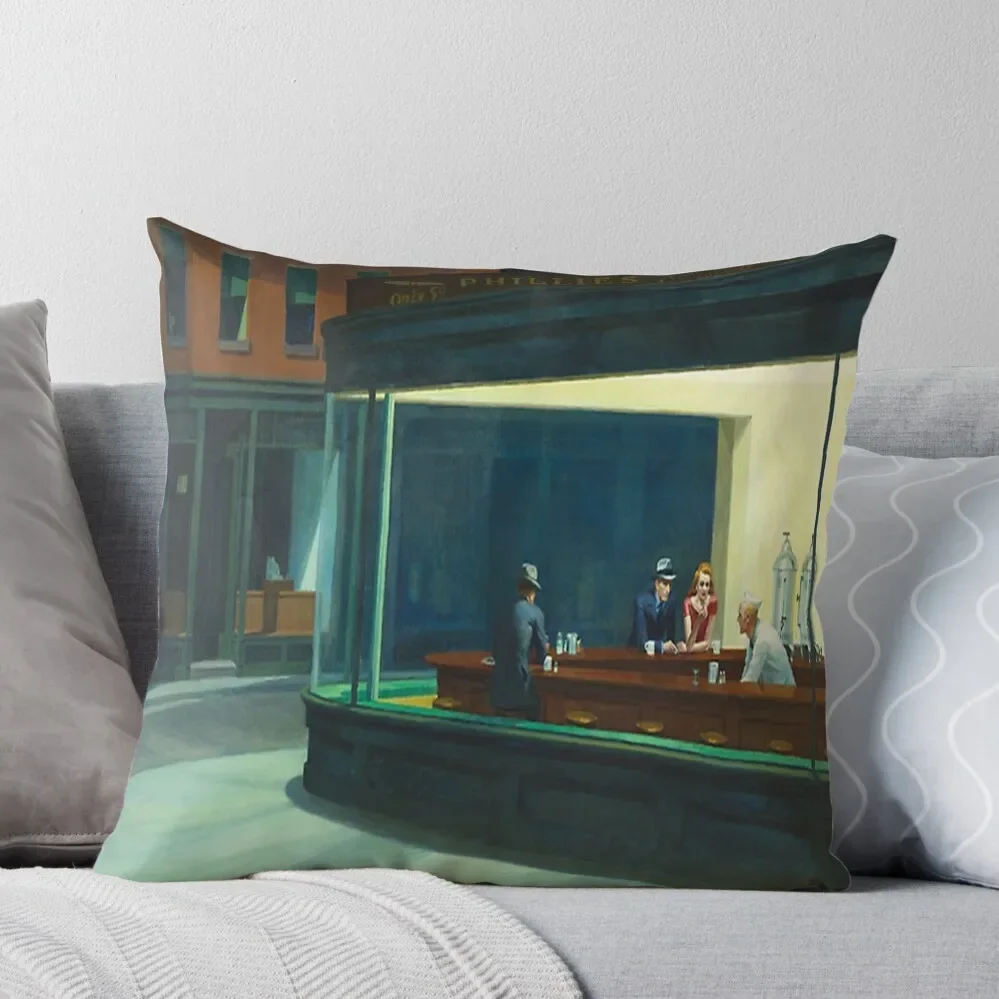 

Edward Hopper - NightHawks, Art reproduction Throw Pillow Rectangular Cushion Cover sleeping pillows