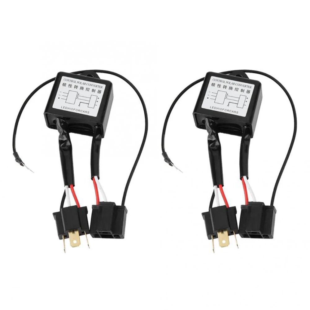 1 Pair Hot Sale Reversed Polarity Converters Portable Reversed Polarity Switch Converter Harness Adapter for H4 Xenon Light