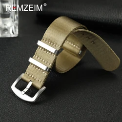 Deluxe Soft Nylon Watch Bracelet - Comfortable Replacement Strap for Men & Women (Khaki)