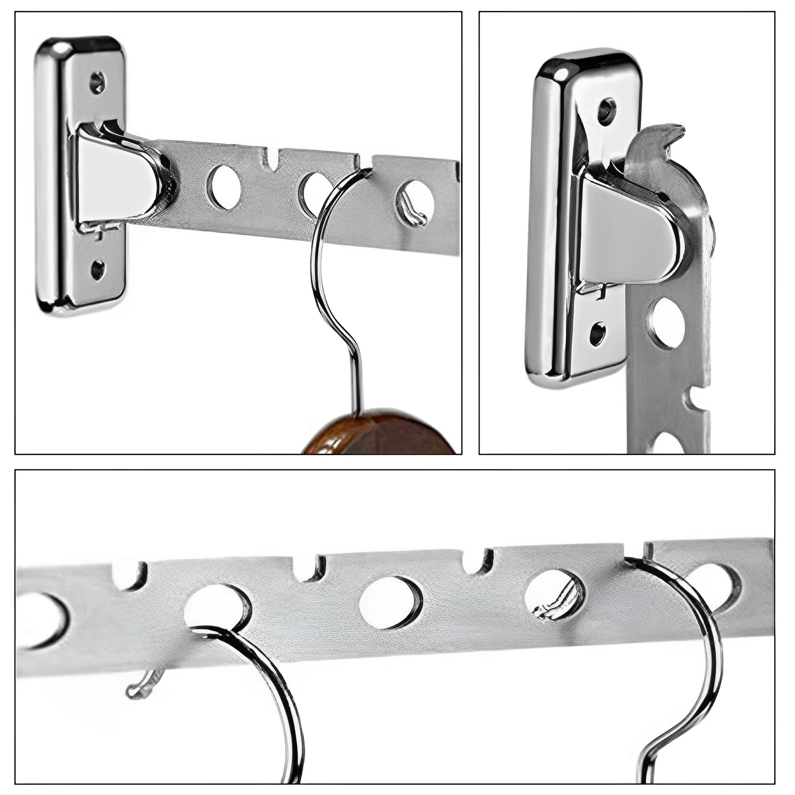 Clothes Drying Rack Wall Mounted Adjustable Angle Stainless Steel Folding Laundry Clothesline Hanger Home Space Saving 2