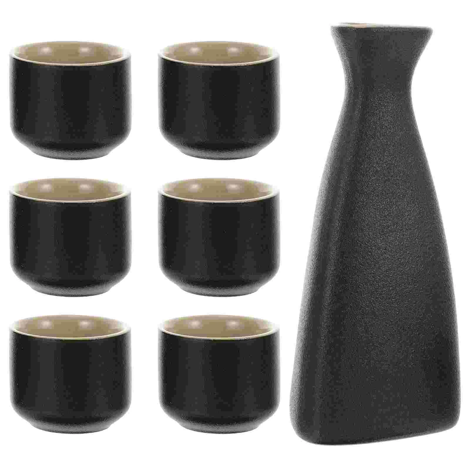 

Set Ceramic Glass Man Flasks for Men Sake Cups Ceramics Business Gift