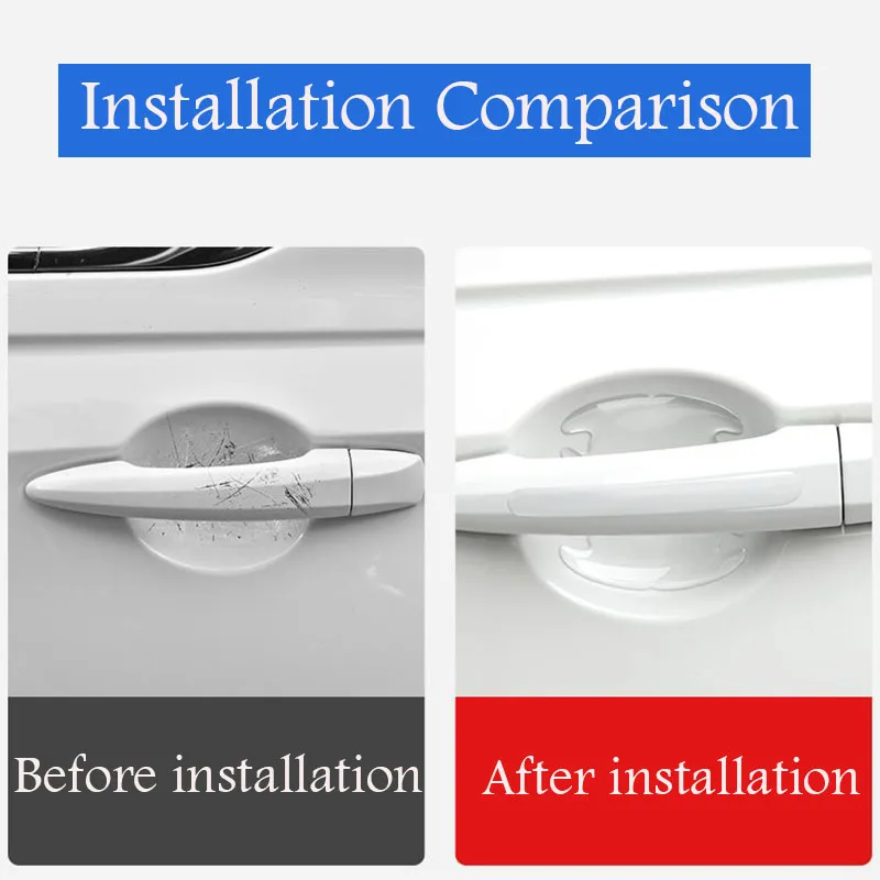 Anti-scratch Transparent Car Door Bowl Handle Protection Decal for Mitsubishi Lancer EX 10 Lancer Outlander ASX Pajero