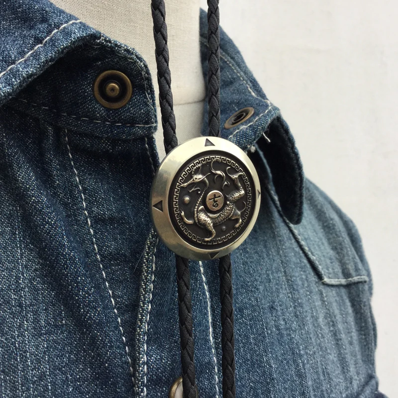 

Original design Chinese style bolotie Green Dragon beast bolo tie for men personality neck tie fashion accessory