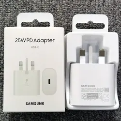 Samsung 25W Super Fast Charger UK Plug with PD Charging Adapter - White - Charger Only