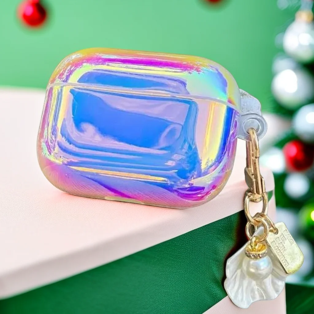 Luxury Glitter Laser Case For Airpods Pro 2 Air pods Pearl conch shell  Pendent Earphones Cover Cases for Airpods 3 Generacion