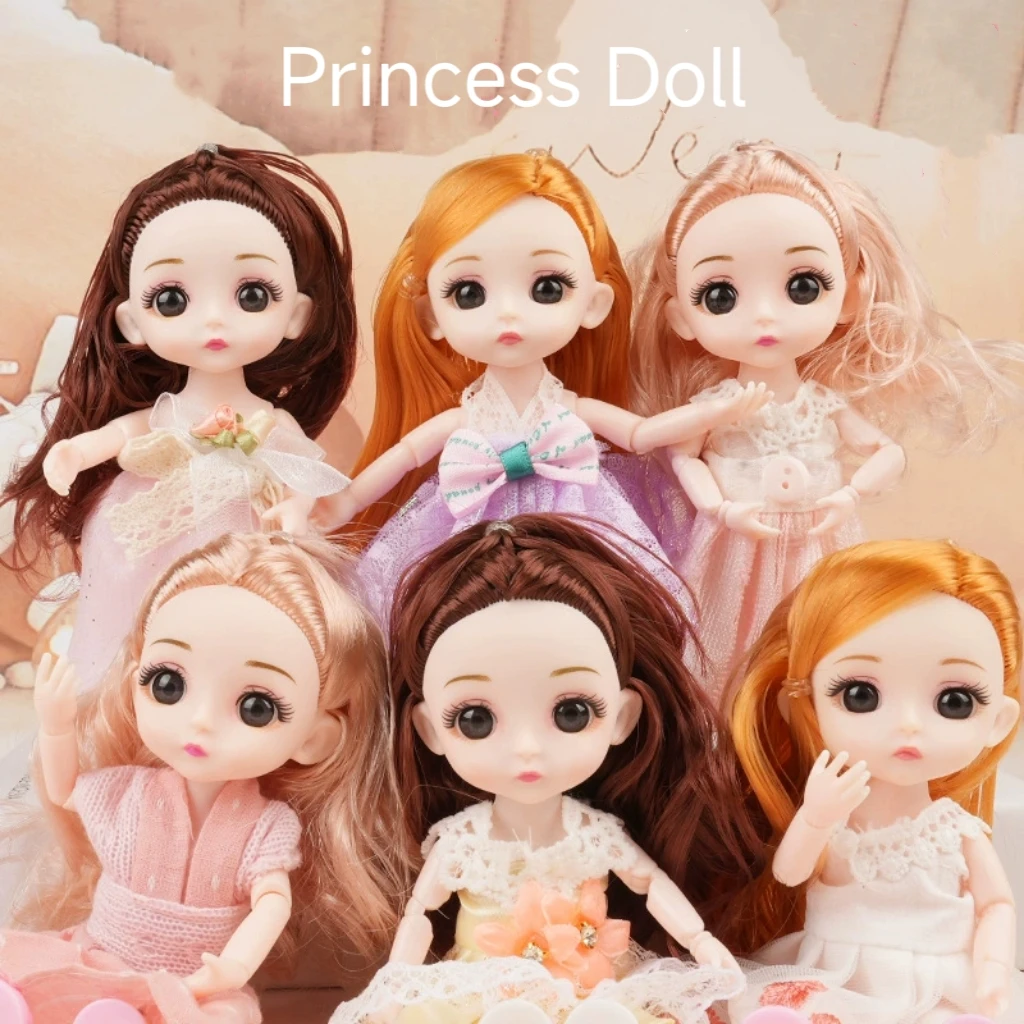 6pcs Sets Princess BJD Doll with Clothes and Shoes Movable Joints Cute Loverly Long Hair Sweet Face Girl Gift Child Toys 44pcs kids painting sponge kids early learning sponge painting kit child paint sets 30 pieces sponge drawing shapes paint brushe