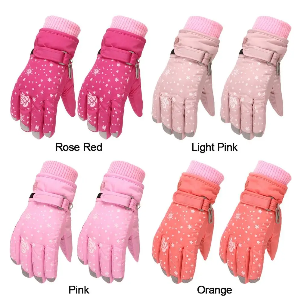 Baby Girls Waterproof Snow Snowboard Children Skiing Gloves Ski Outdoor Sports Mittens Kids Cycling Gloves