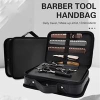 PU Leather Salon Scissors Bag  Large Capacity Storage Box Hard Hairdressing  Suitcase Beauty Multifunctional Tools 1