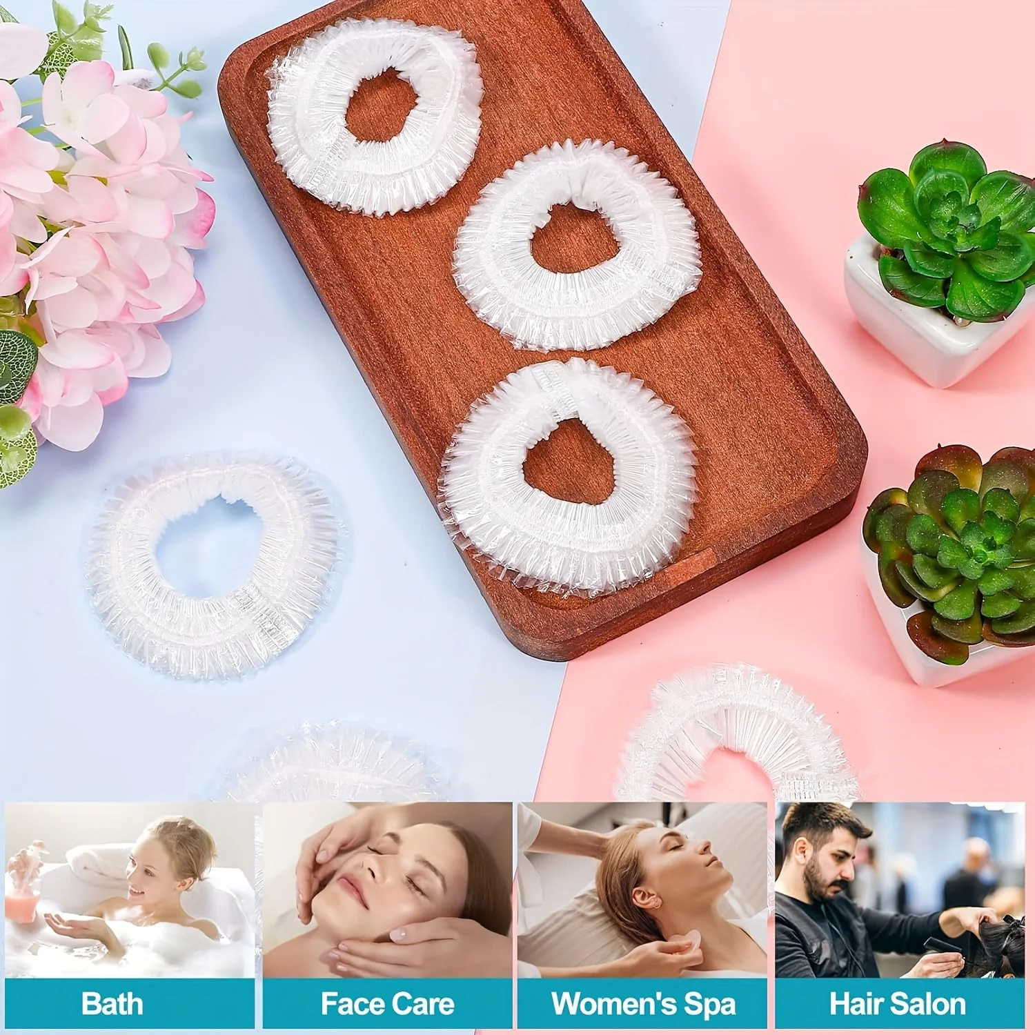 Cuffia da doccia monouso - Copricapo elastico di alta qualità adatto a donne con capelli lunghi e spessi, e trecce - per viaggi, spa - immagine 4