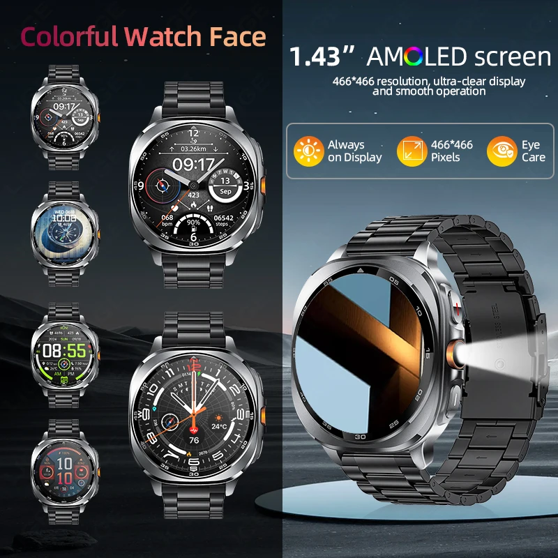 LIGE New Smart Watch Men GPS Watch Altimeter Barometer Compass Flashlight Bluetooth Call Waterproof Sport Fitness Smartwatch Man