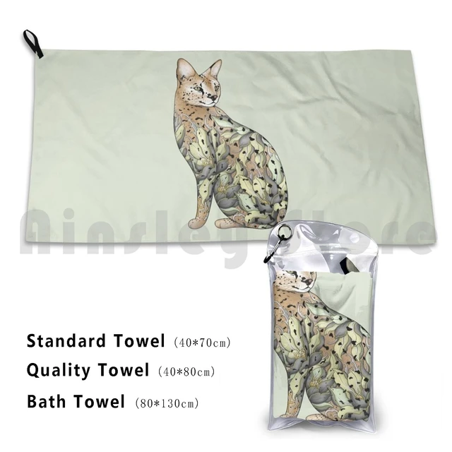 Serviette de bain personnalisée pour chat, tatouage, girafe