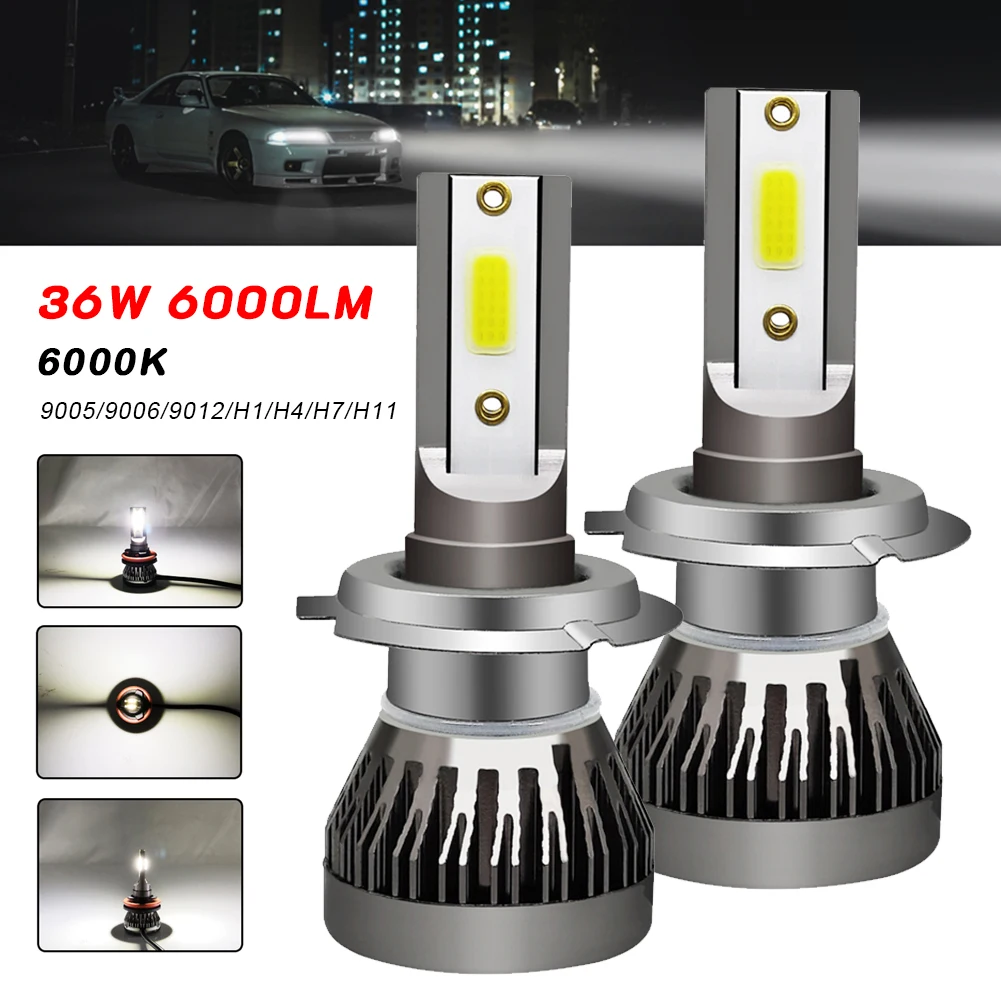 

New Waterproof Car LED Headlight 9005/9006/9012/H1/H7/H11 High Brightness Car Bulb Automotive 6000K Auto White Lamp Accessories