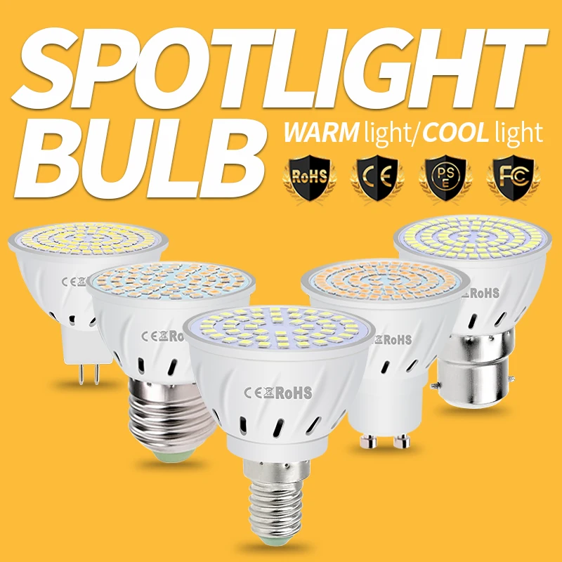 Led Bulb GU10 Corn Bulb E27 Energy Saving Light E14 Spot Light 220V MR16 Ceiling Lamp B22 Bombilla Lighting Living Room Luminai