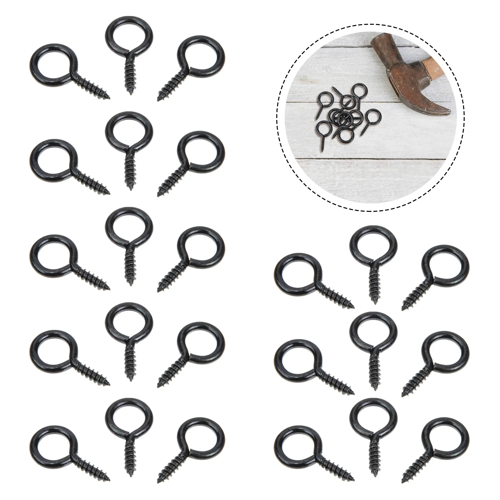 

30 Pcs Eye Bolt Hooks Screw Self Tapping Ceiling for Hanging Screws Fasteners Iron