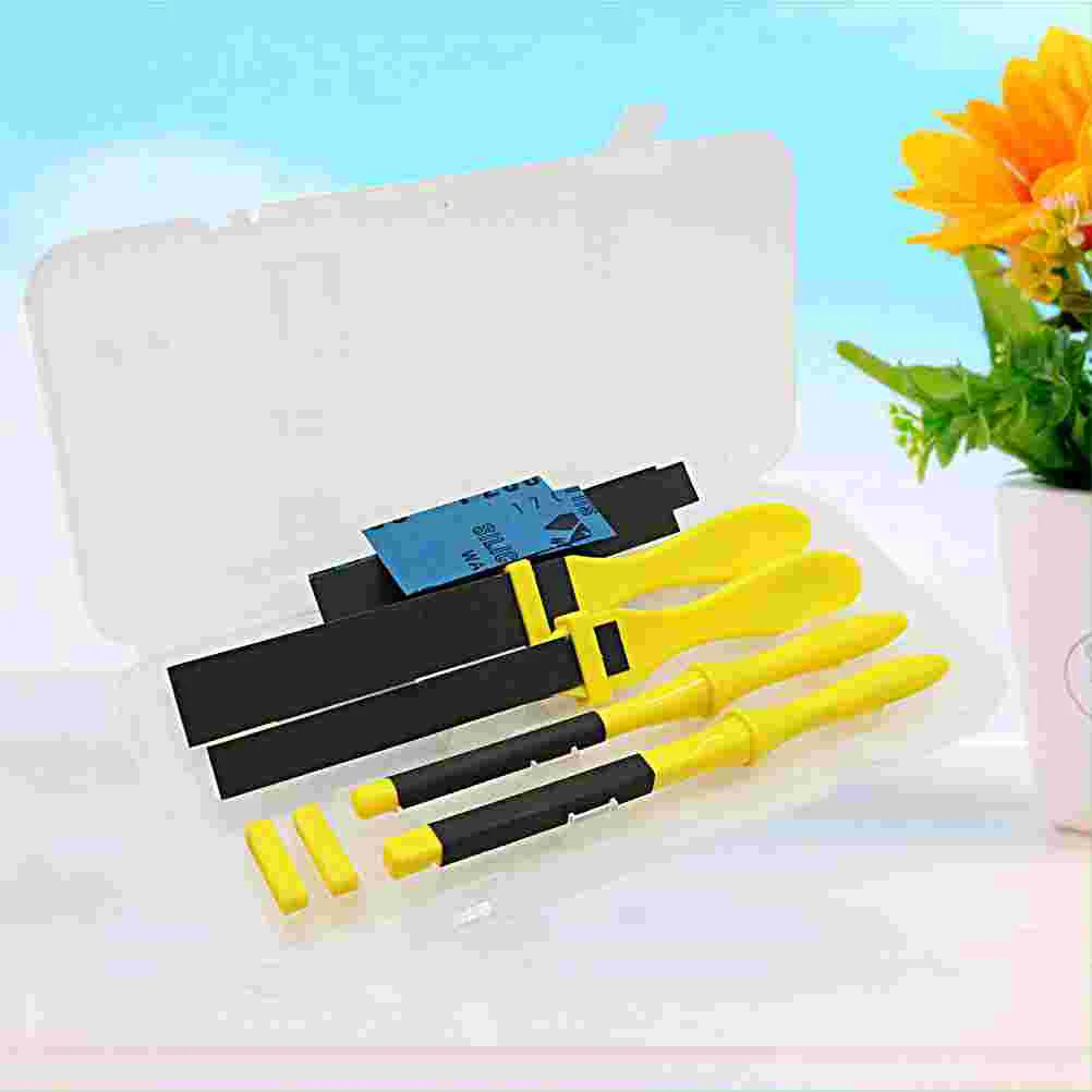 4-in-1 Metal Grinding Polishing Abrasive Tools Paper Clips Sandpaper Ruler Rod Bar Sanding Paper For DIY Jewelry Making