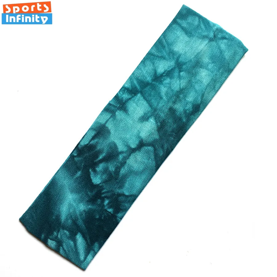 Fashion Tie Dye Sports Headband Men Women Yoga Sweatband Yoga Hair Bands Running Fitness Headband Elastic Cotton Headscarf