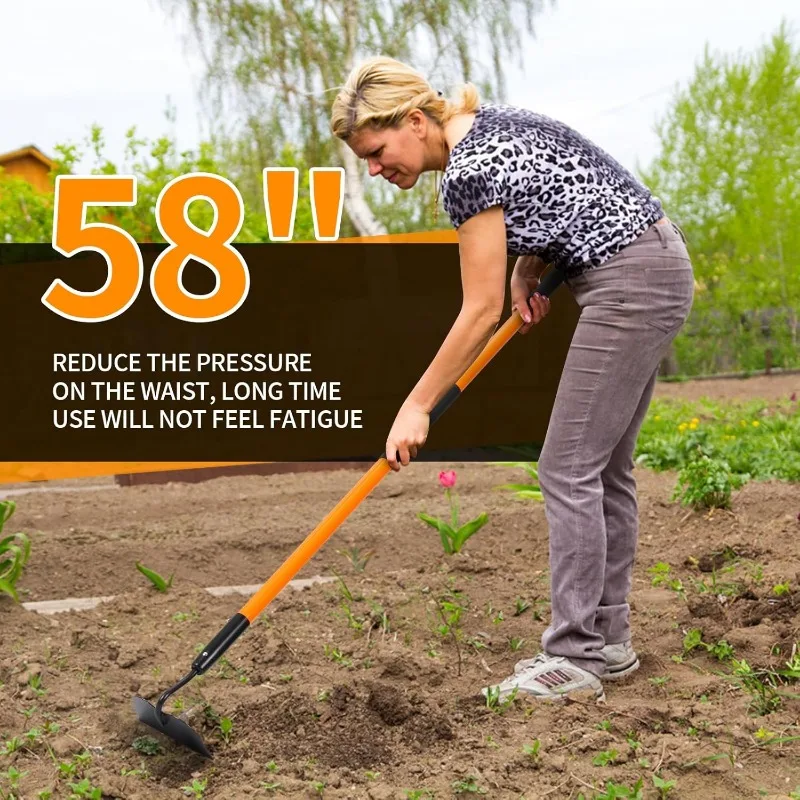 Heavy Duty Garden Hoe with Fiberglass Handle, 58 Inches 4