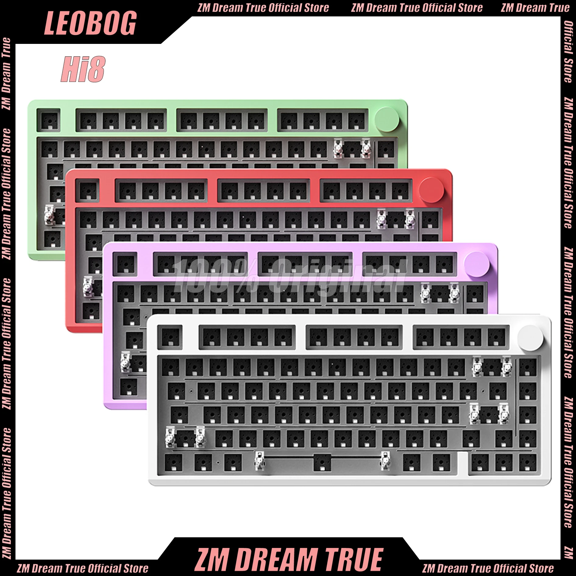 

Набор для клавиатуры Leobog Hi8, алюминиевая Беспроводная Bluetooth клавиатура с тремя режимами, многофункциональная ручка, механическая клавиатура Hotswap, аксессуары для ПК