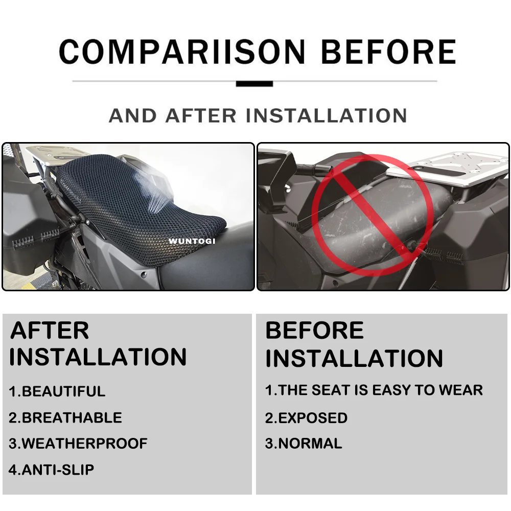 3D Breathable Seat Cover For Kawasaki KLR 650 KLR650 Insulation Anti-Slip Seat Cushion Motorcycle Protection Cover -